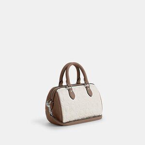 Mini Rowan Crossbody Bag In Blocked Signature Leather